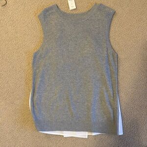 Grey sleeveless spring sweater
